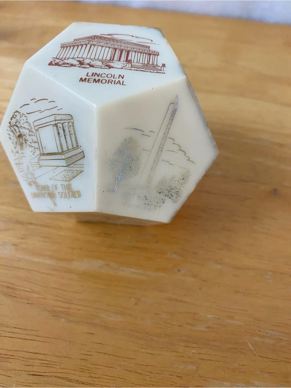 Vintage Washington D.C. Landmarks Paperweight Souvenir Dodecahedron